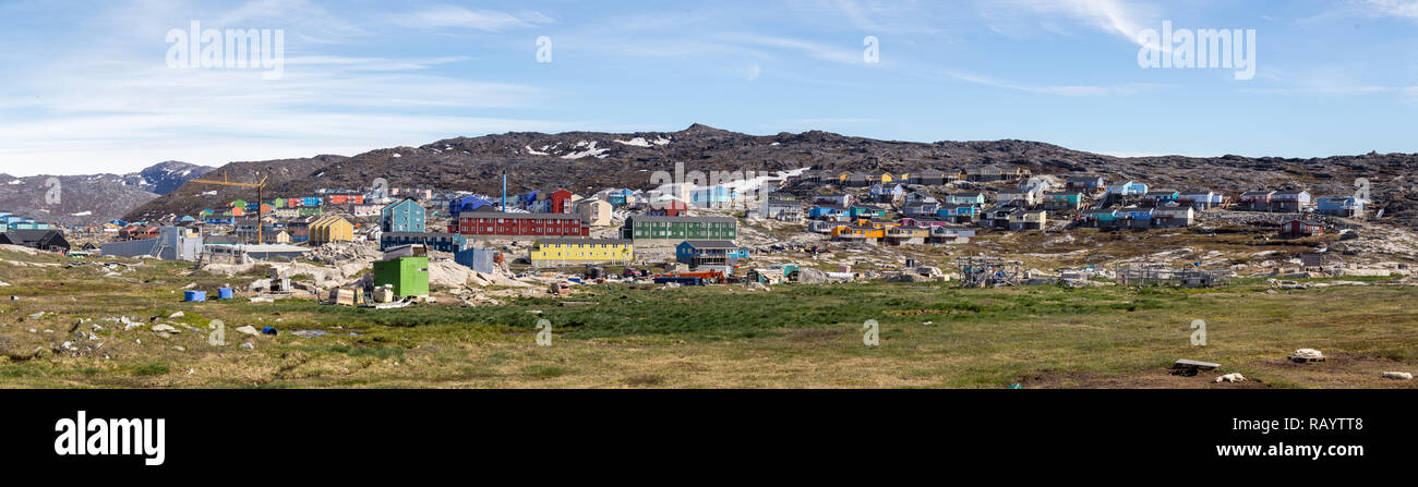 Panoramic view of Ilulissat, Greenland Stock Photo