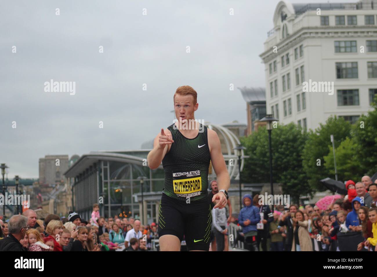 Greg Rutherford looks for volunteers Stock Photo