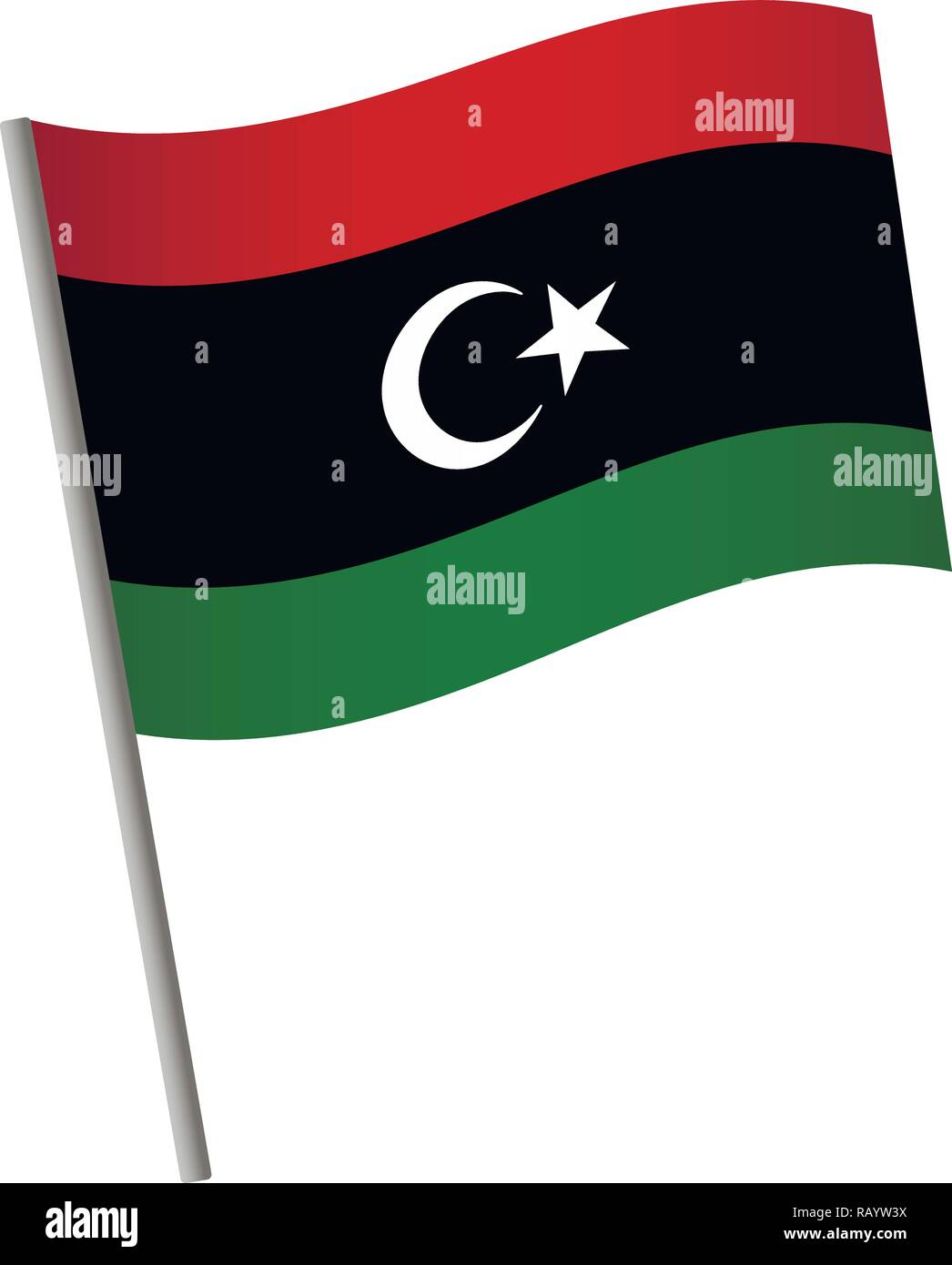 Libya Flag Icon National Flag Of Libya On A Pole Vector Illustration Stock Vector Image And Art 