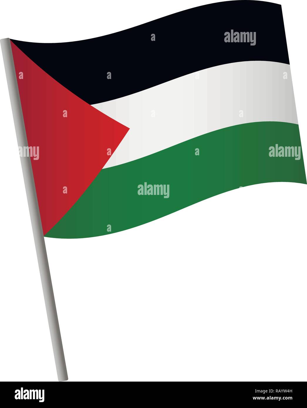 Palestine flag icon. National flag of Palestine on a pole vector