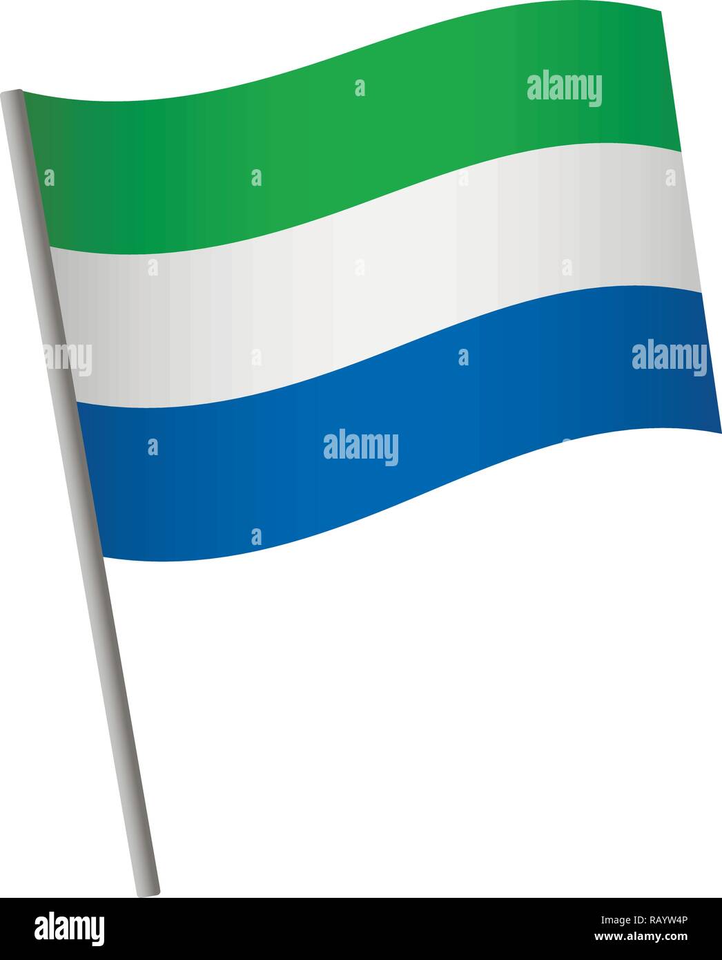Sierra leone flag icon. National flag of Sierra leone on a pole vector ...