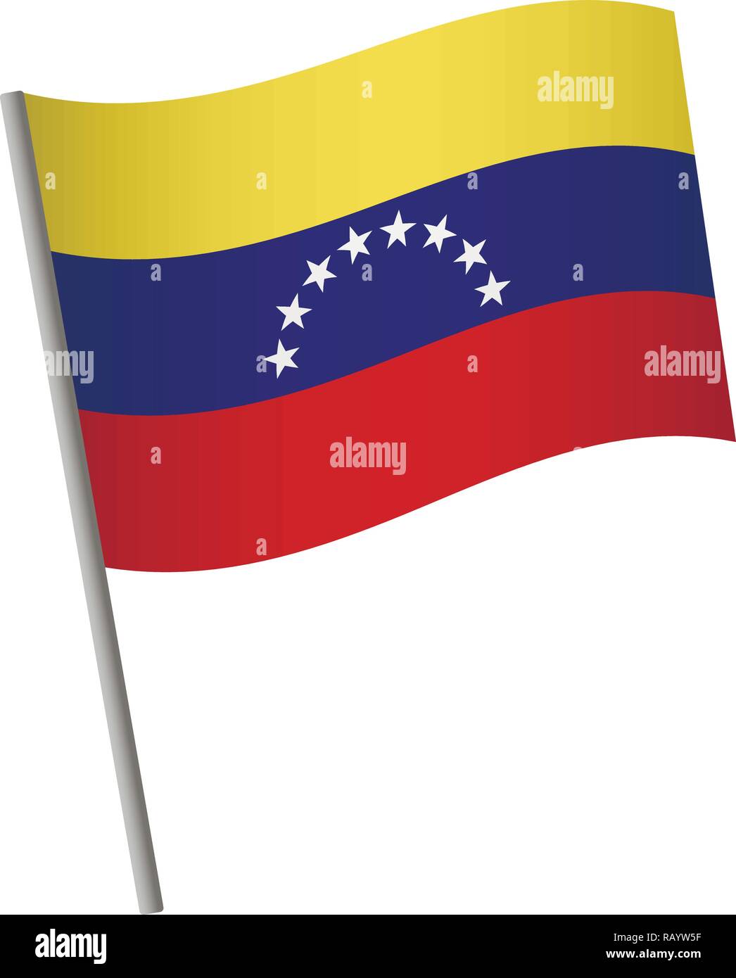 Venezuela Flag Icon. National Flag Of Venezuela On A Pole Vector ...