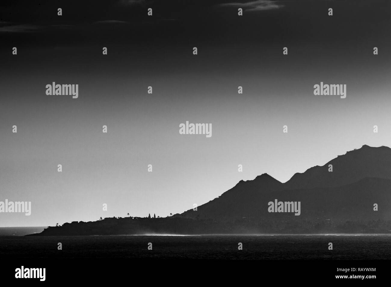 Oahu sunset Black and White Stock Photos & Images - Alamy