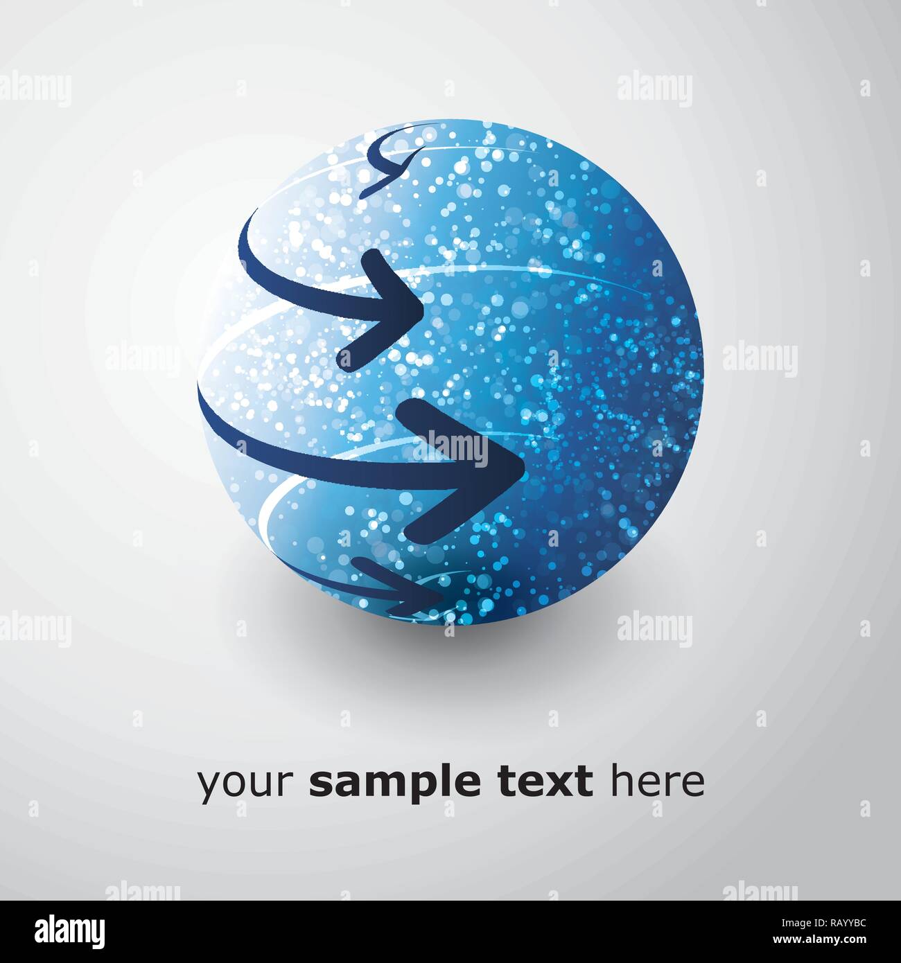 Blue Globe with Arrows - Vector Design Stock Vector