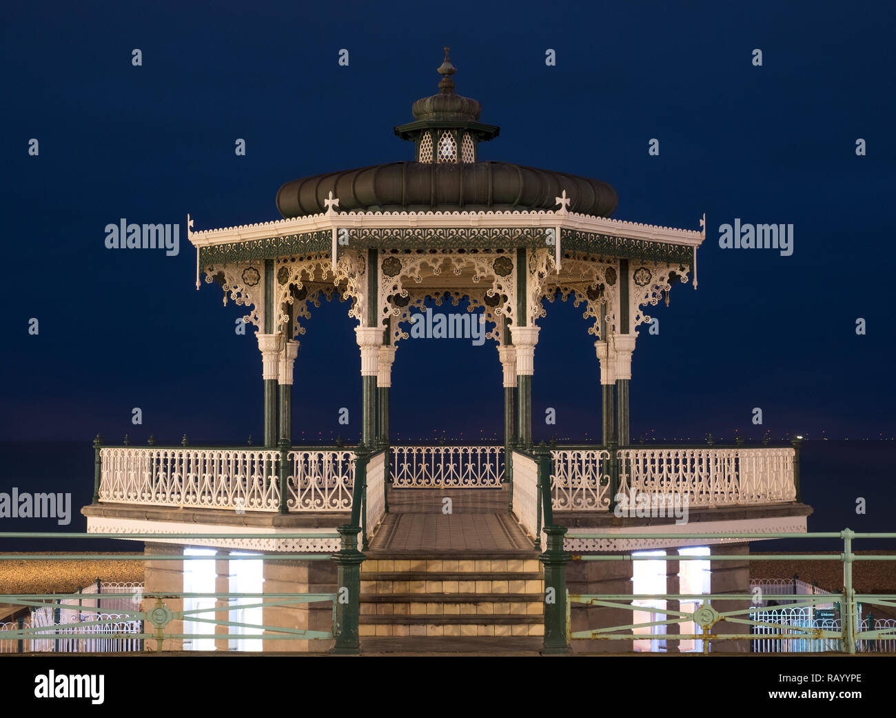 Restored Victorian bandstand on Kings Esplanade, Brighton, East Sussex