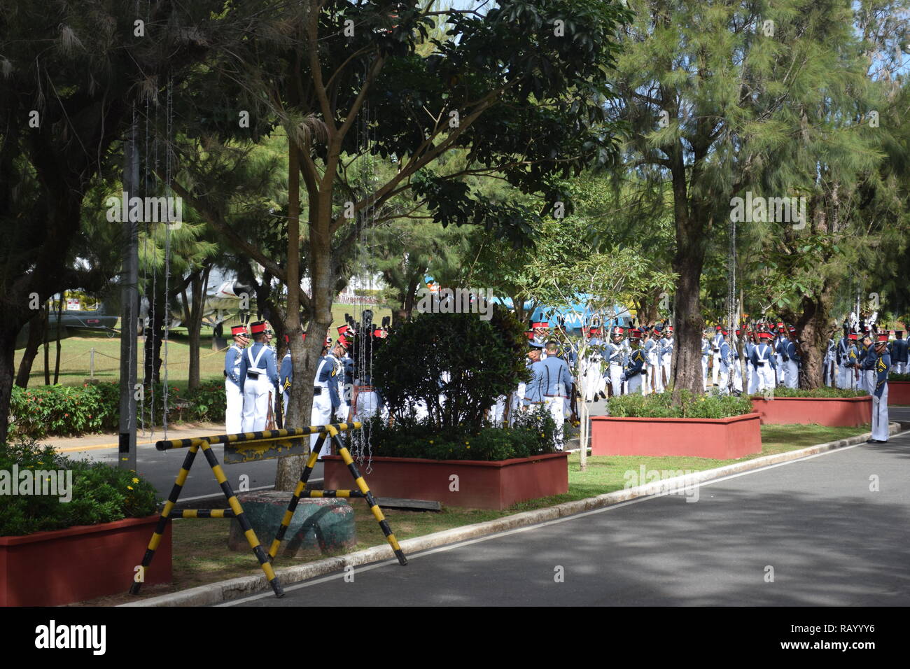 Cadets of the Philippine Military Academy (PMA) performing marching during the celebration of countries independence day in Baguio City Philippines Stock Photo