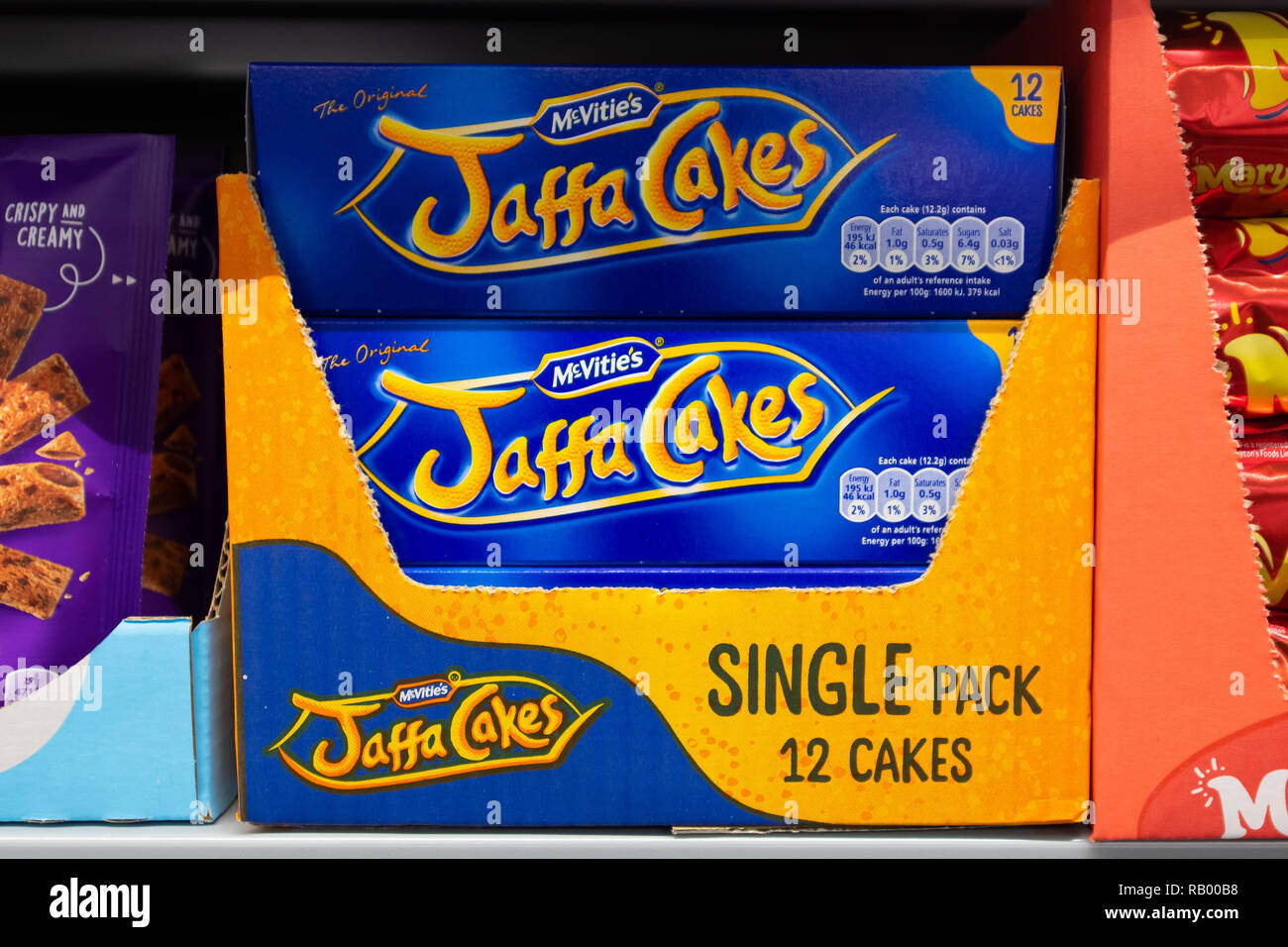 Jaffa cakes on sale in a supermarket shop in the UK Stock Photo Alamy