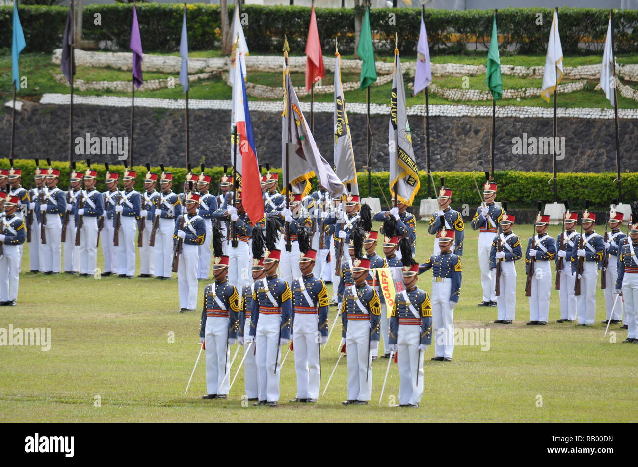 Cadets of the Philippine Military Academy (PMA) performing silent drill