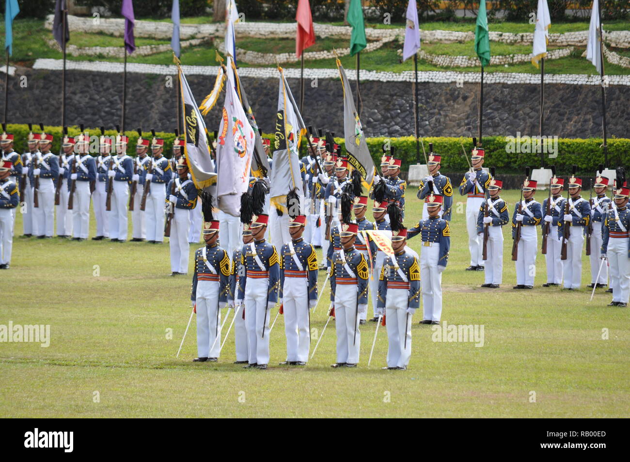 Cadets of the Philippine Military Academy (PMA) performing silent drill