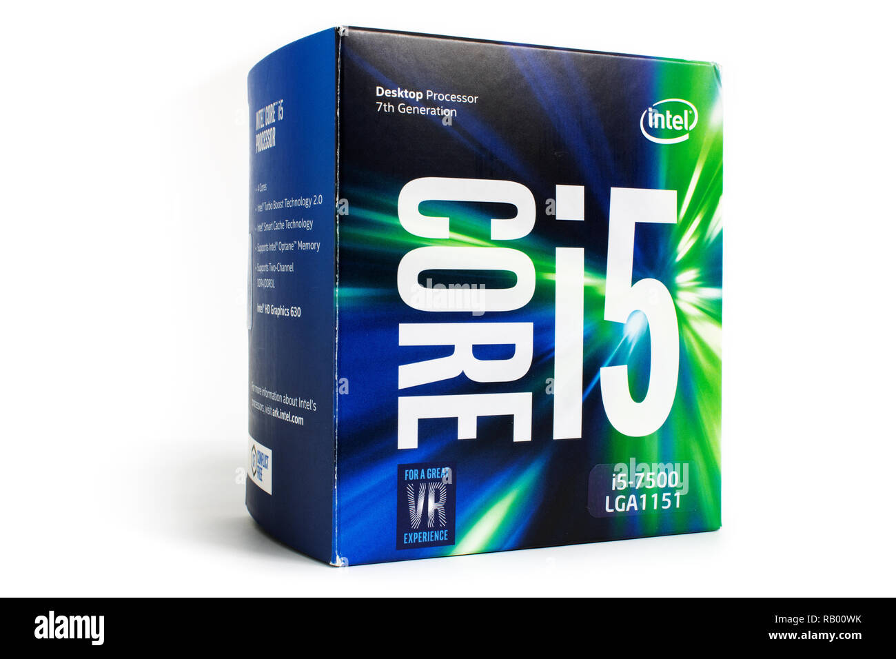 Prague, CZECH REPUBLIC - DECEMBER 30, 2018: Computer processor CPU Intel  Core i5-7500 packing box by Intel Corporation laid on white background  Stock Photo - Alamy