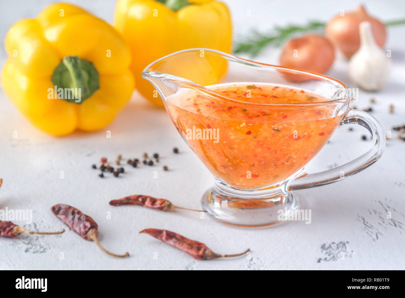 Thai sweet and sour sauce with ingredients Stock Photo Alamy