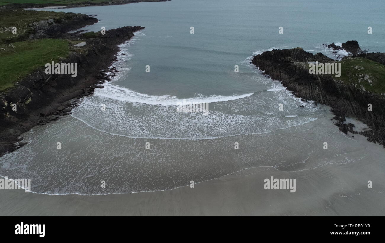 Aerial view of Sherkin Island coast Stock Photo