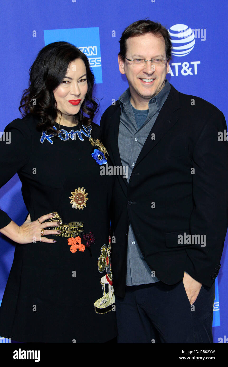 Jennifer Tilly and Phil Laak attending the 30th Annual Palm Springs International Film Festival Film Awards Gala at Palm Springs Convention Center on January 3, 2019 in Palm Springs, California. Stock Photo