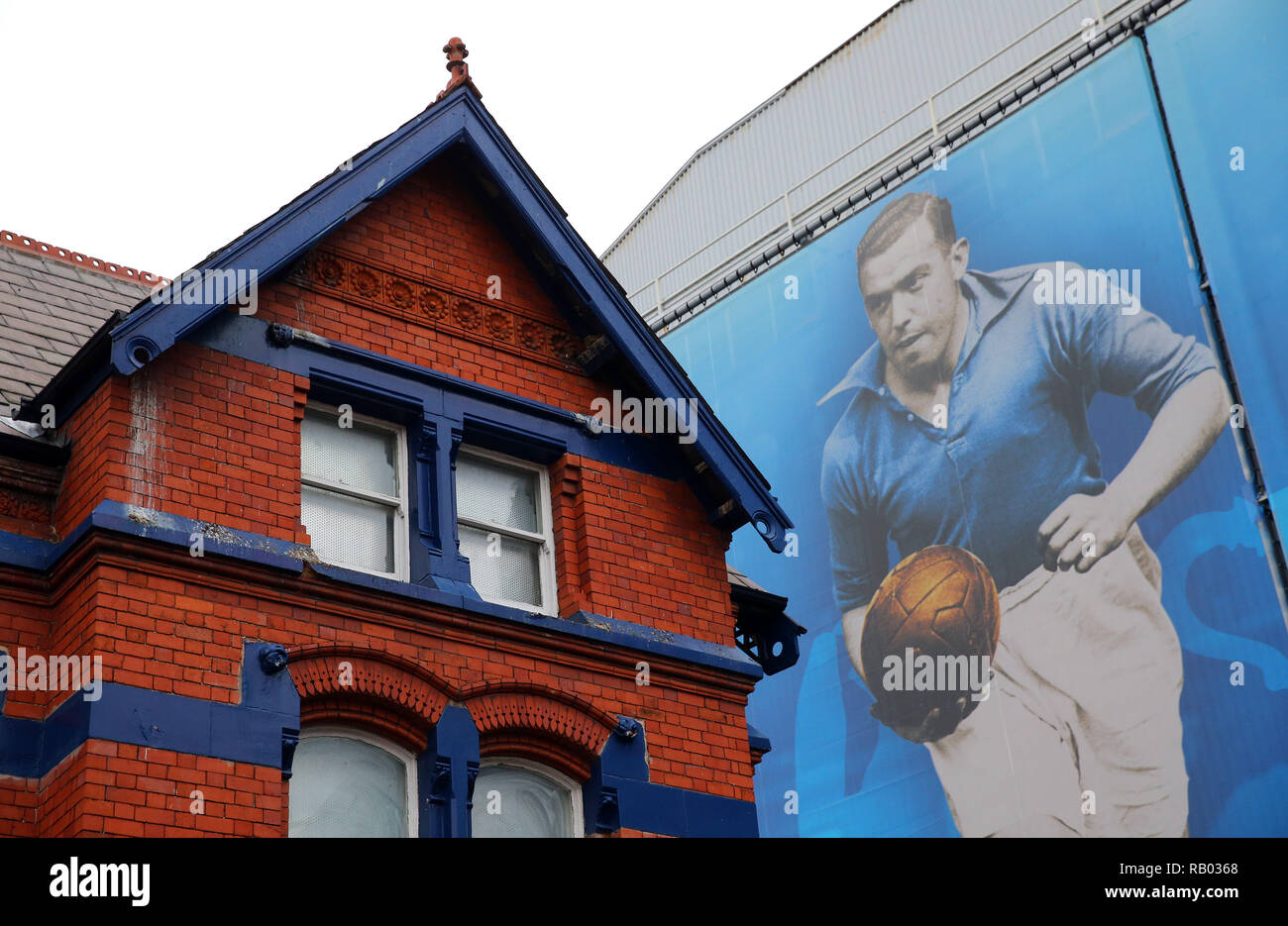 DIXIE DEAN MURAL,GOODISON PARK, EVERTON FC V LINCOLN CITY, EVERTON FC V LINCOLN CITY, EMIRATES FA CUP, 2019 Stock Photo