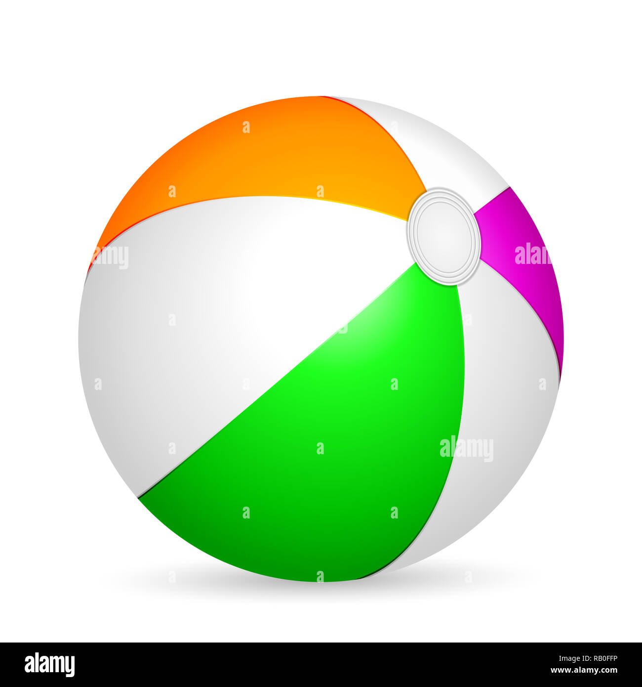 Beach ball on a white background. Vector illustration Stock Photo - Alamy