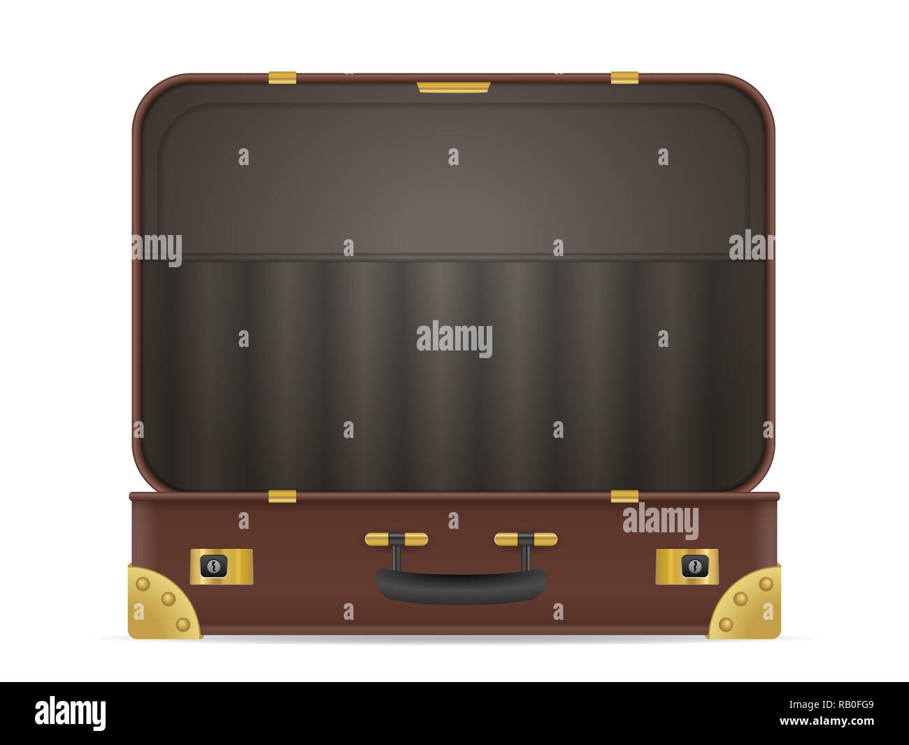 Open suitcase on a white background. Vector illustration Stock Photo