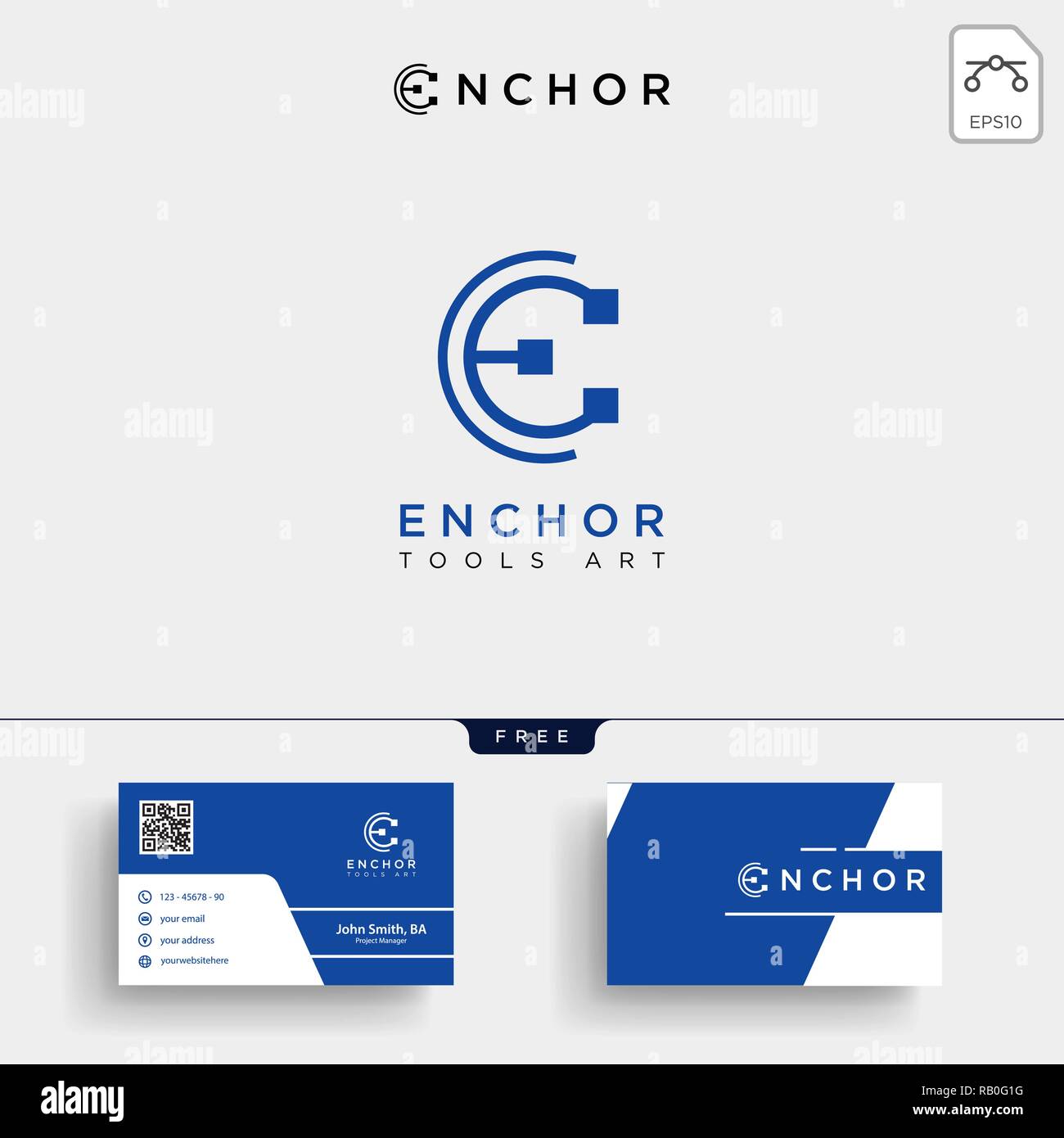 minimal E initial logo template vector illustration and stationery ...
