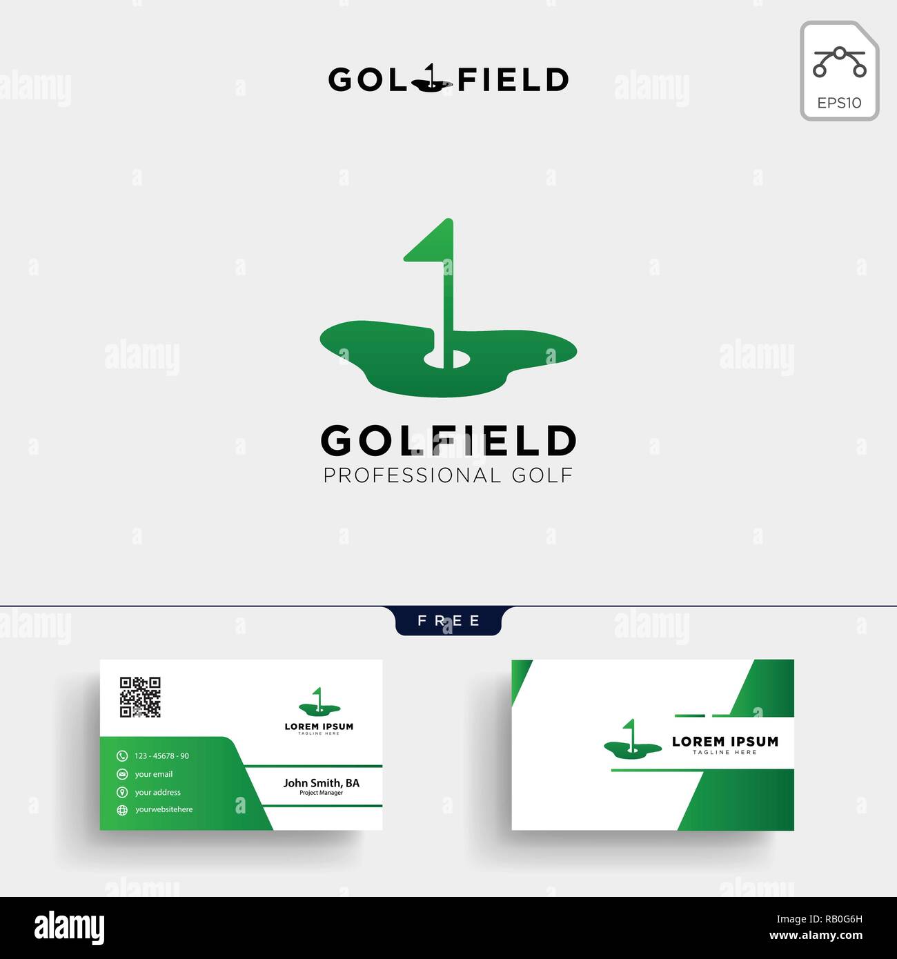 golf location or Map logo template vector illustration and business card design Stock Vector