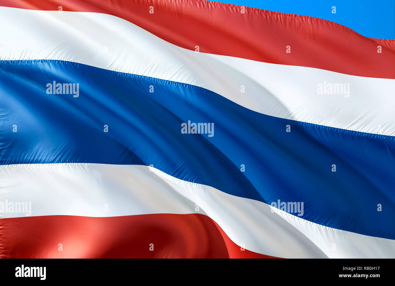 Thai flag. 3D Waving flag design. The national symbol of Thailand, 3D ...