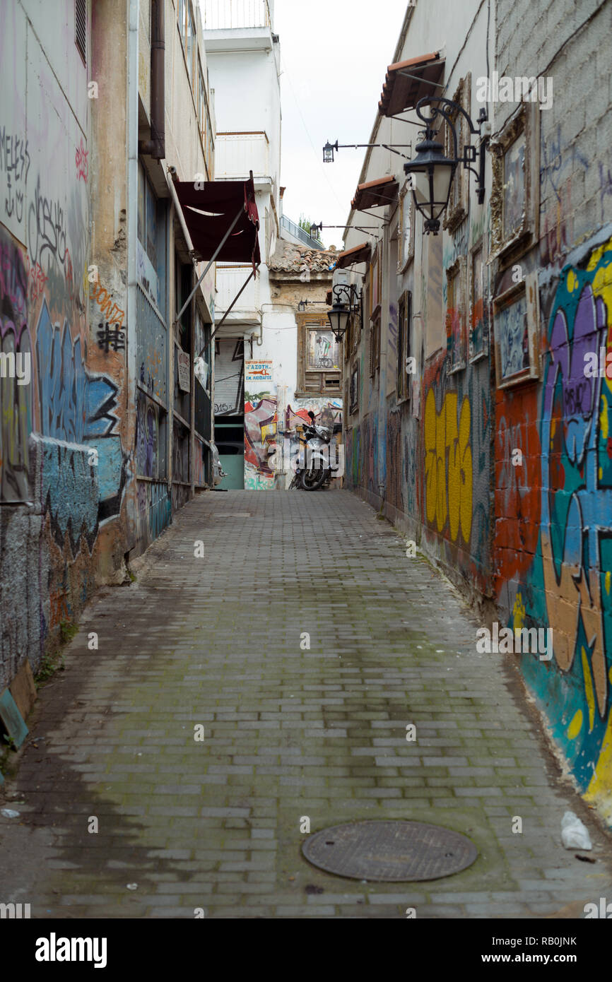 The alley, Athens Greece Stock Photo