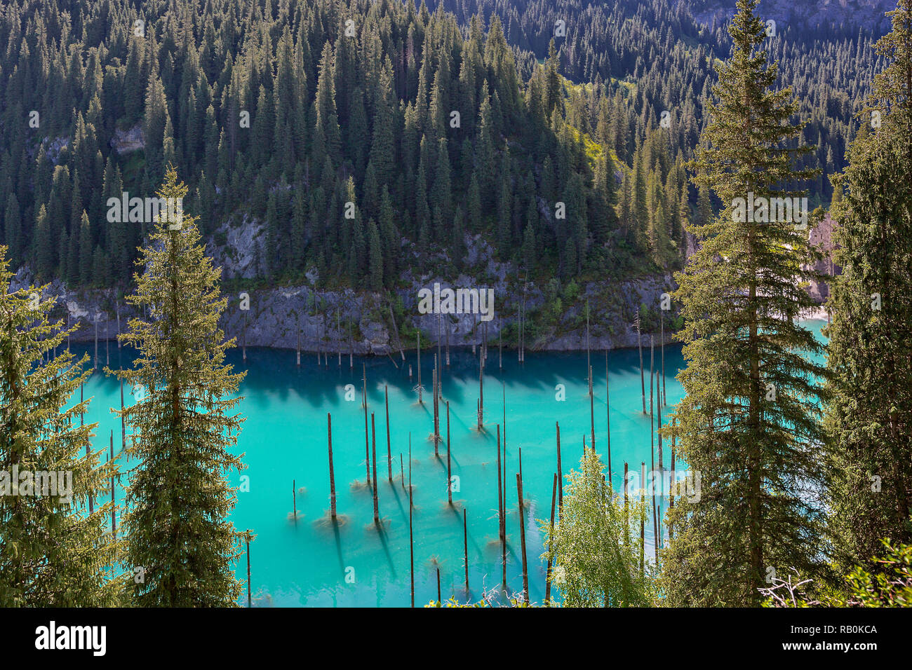 Kaindy Lake In Kazakhstan Known Also As Birch Tree Lake Or Underwater Kaindy Lake In Kazakhstan Known Also As Birch Tree Lake Or Underwater