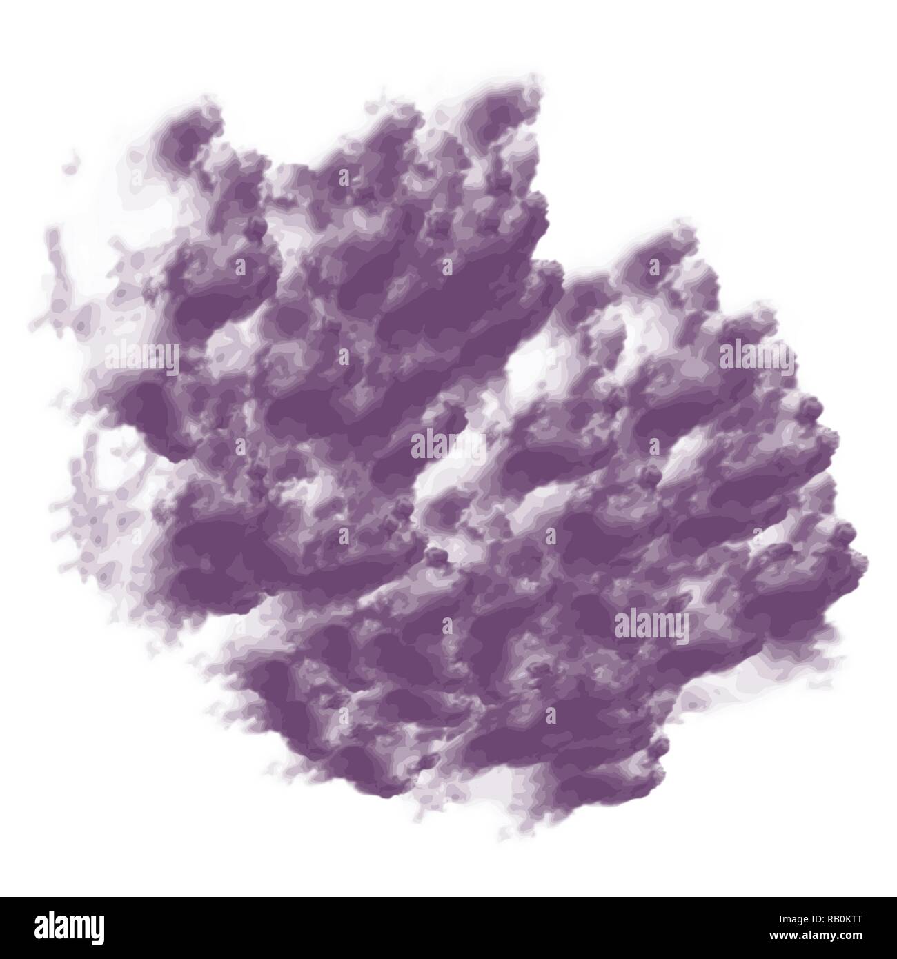 violet hand drawn isolated cloudscape pattern, vector illustration Stock Vector