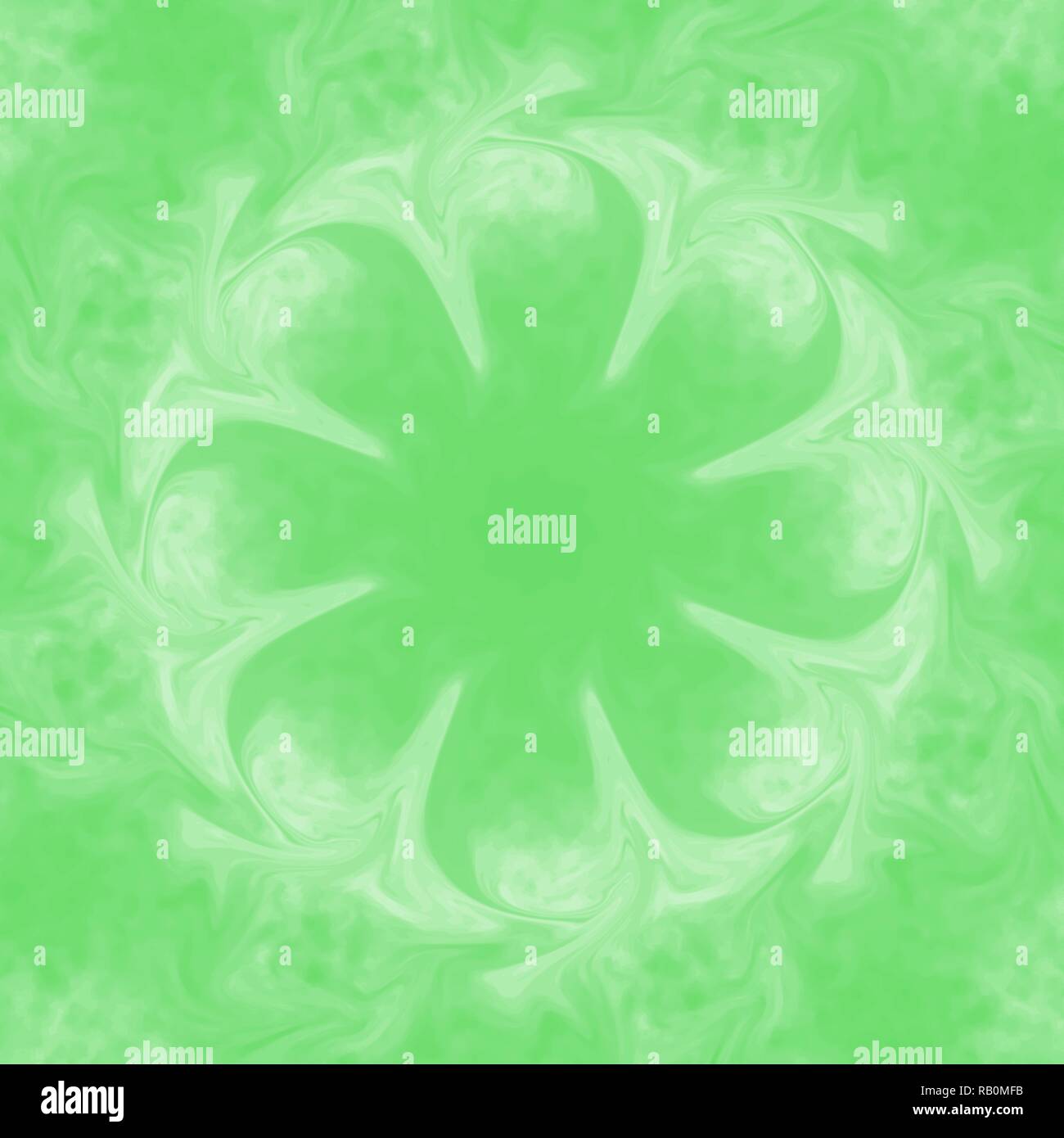 fresh green mandala circle flower tile pattern, vector illustration Stock Vector