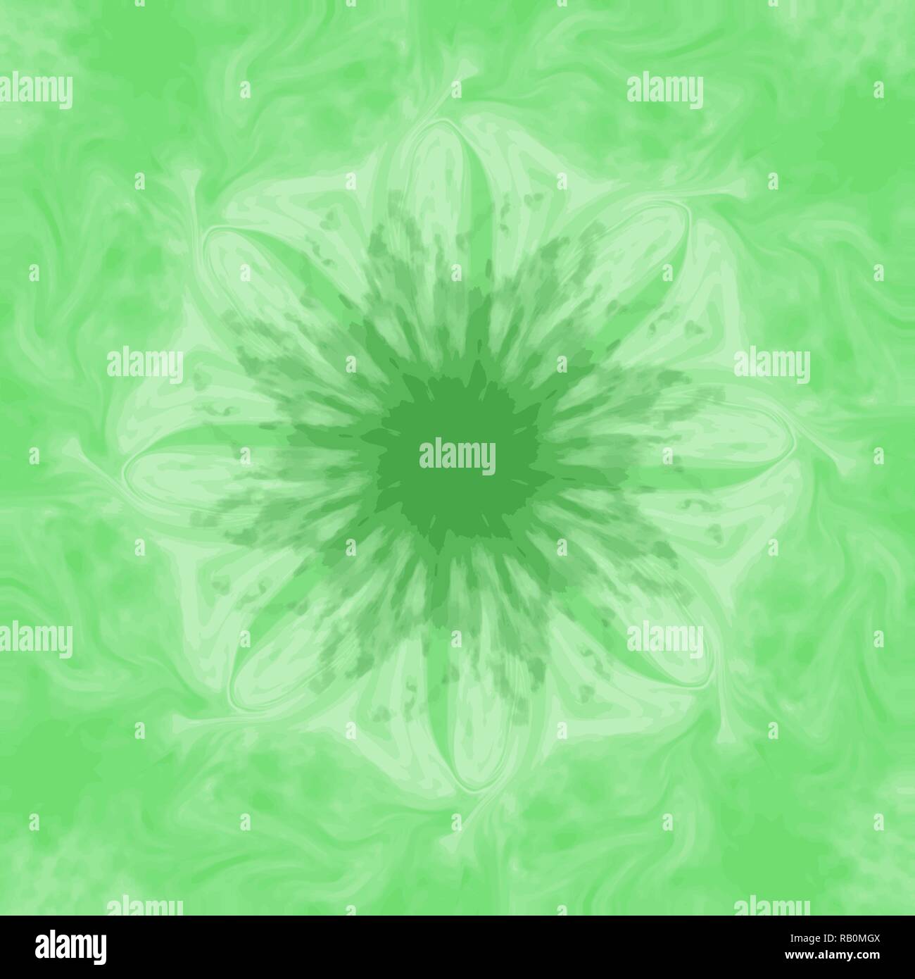 fresh green mandala circle flower tile pattern, vector illustration Stock Vector