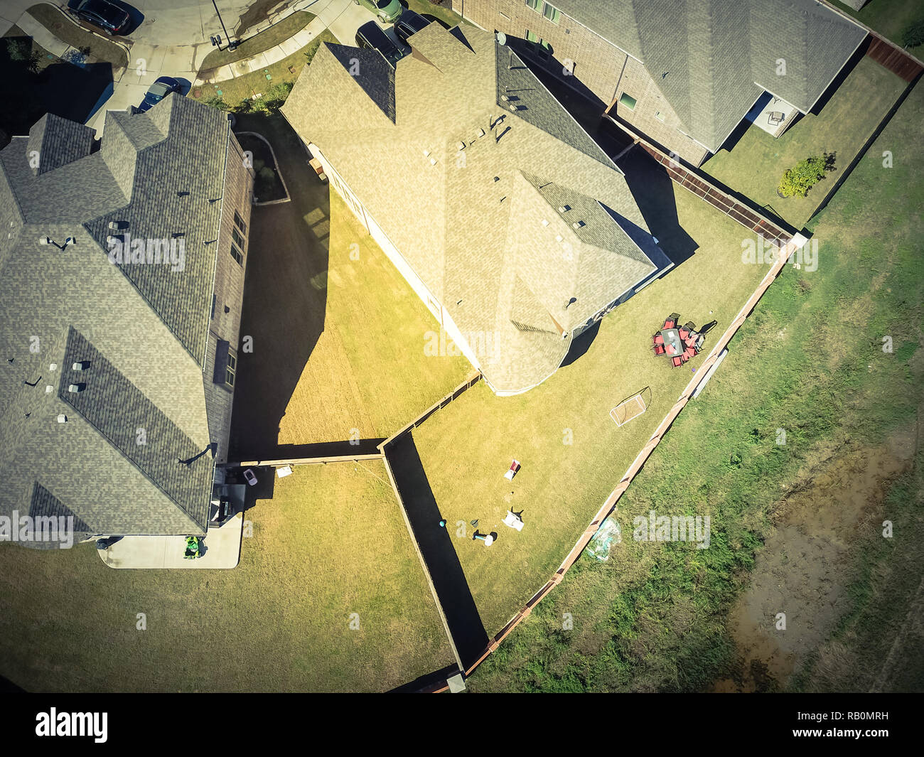 Top view new residential houses neighborhood with garden suburbs Stock ...