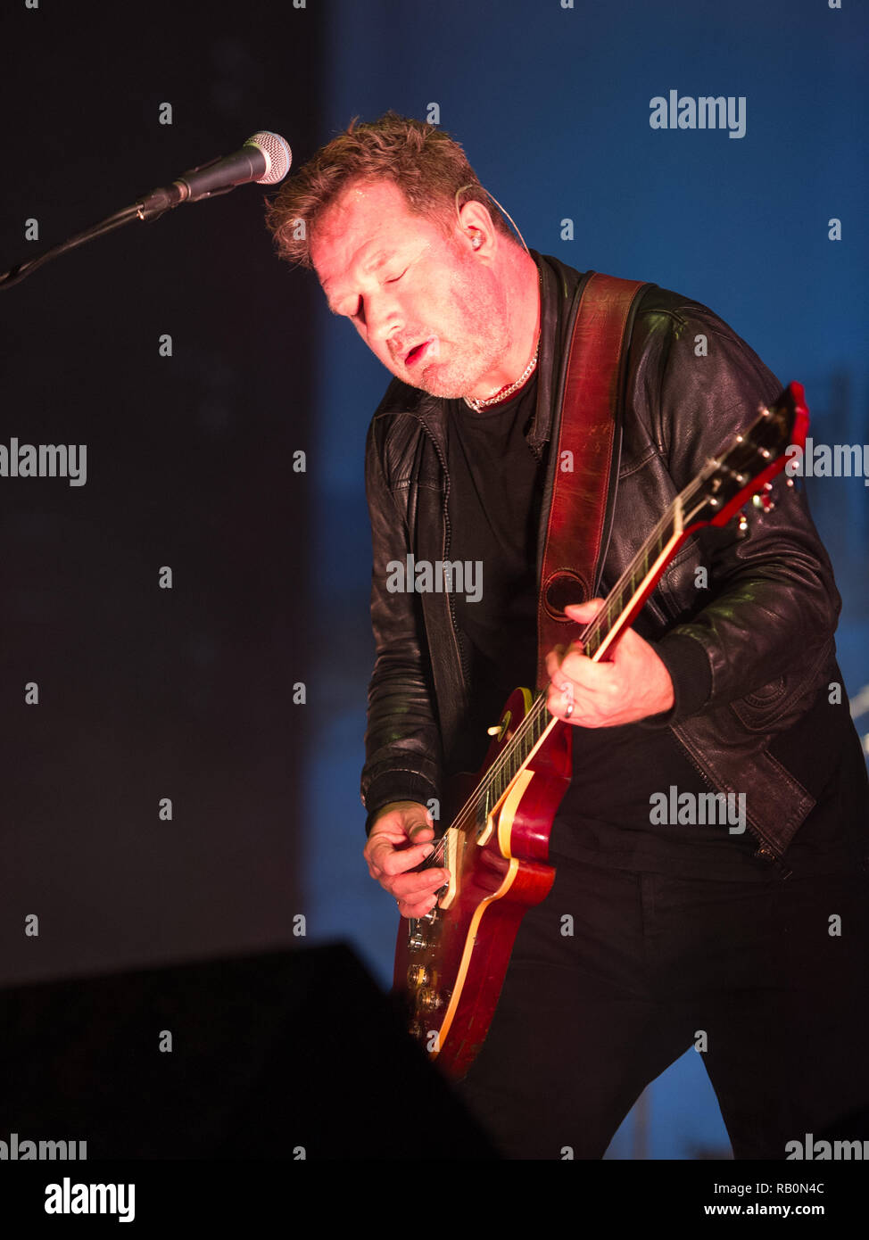 Guitarist - Andy Dunlop from indy band Travis performs at the SSE Hydro in Glasgow, UK. 21st December 2018 Stock Photo