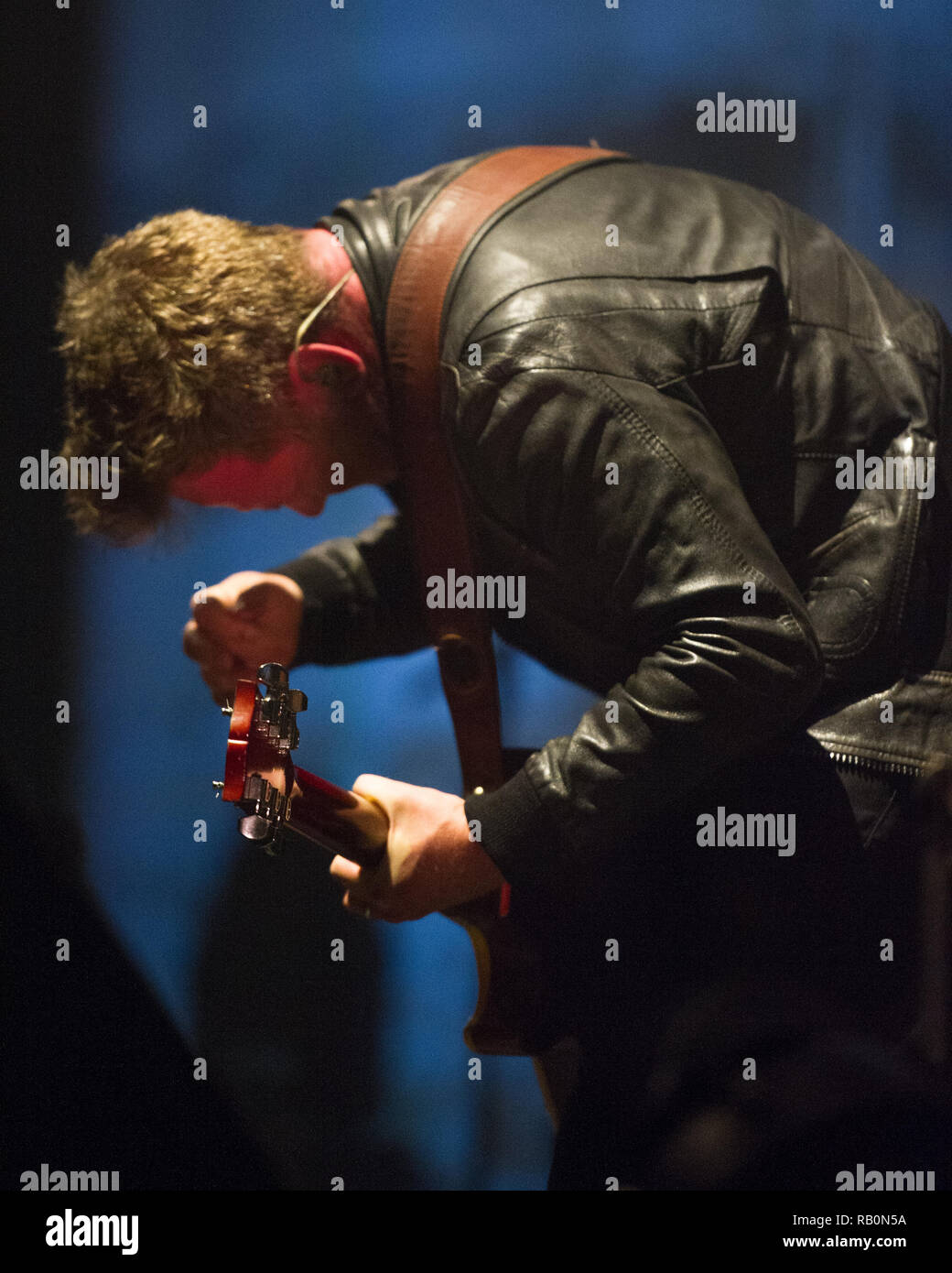 Guitarist - Andy Dunlop from indy band Travis performs at the SSE Hydro in Glasgow, UK. 21st December 2018 Stock Photo