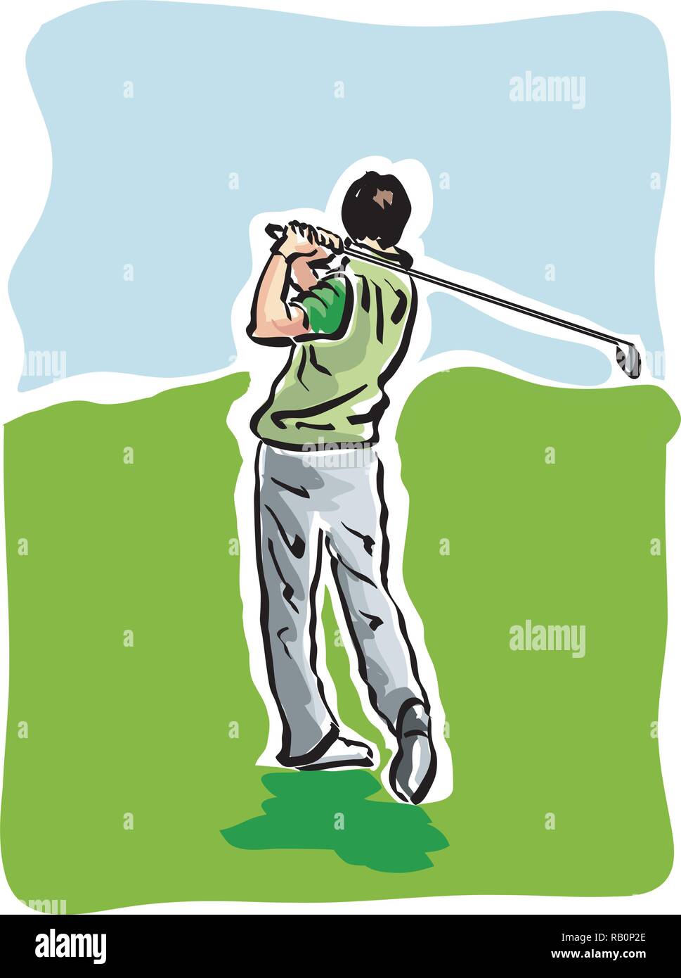 vector Illustration of a golf player Stock Vector