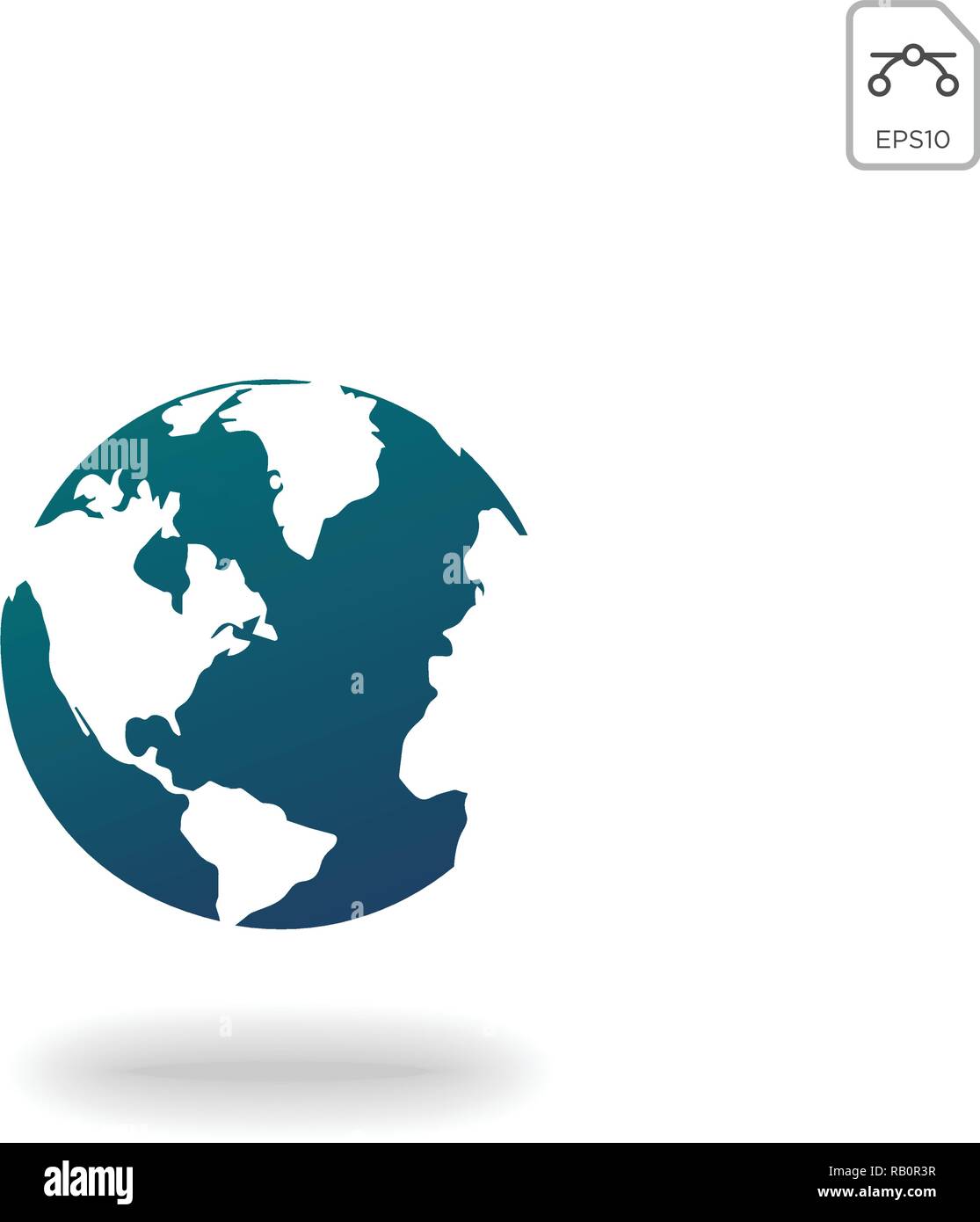Earth globes isolated on white background. Flat planet Earth icon ...