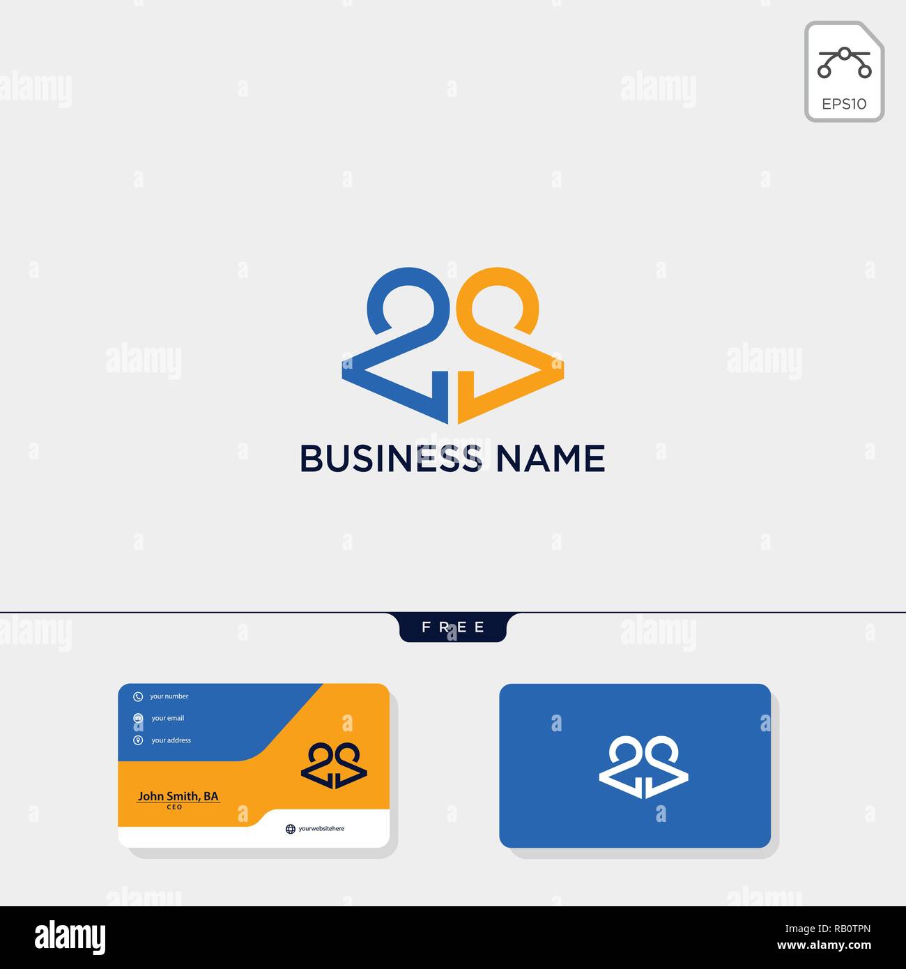 initial CA or AC creative logo template and business card include ...