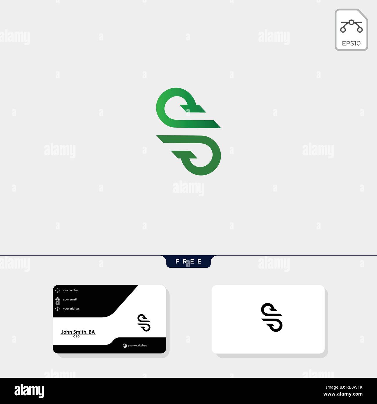 initial SS or S premium creative logo template and business card design ...