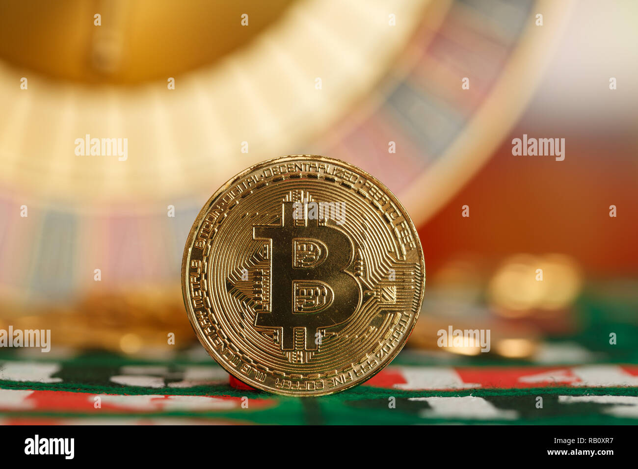 Bitcoin - currency of the future or roulette casino Stock Photo