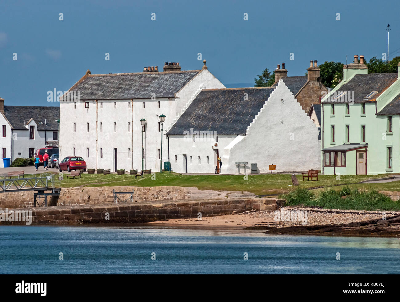 Telford House (centre right) in harbour street Portmahomack near Tain Easter Ross Highland Scotland Stock Photo