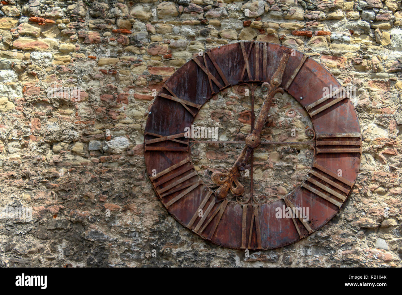 Clock on wall in Zagreb, Croatia Stock Photo