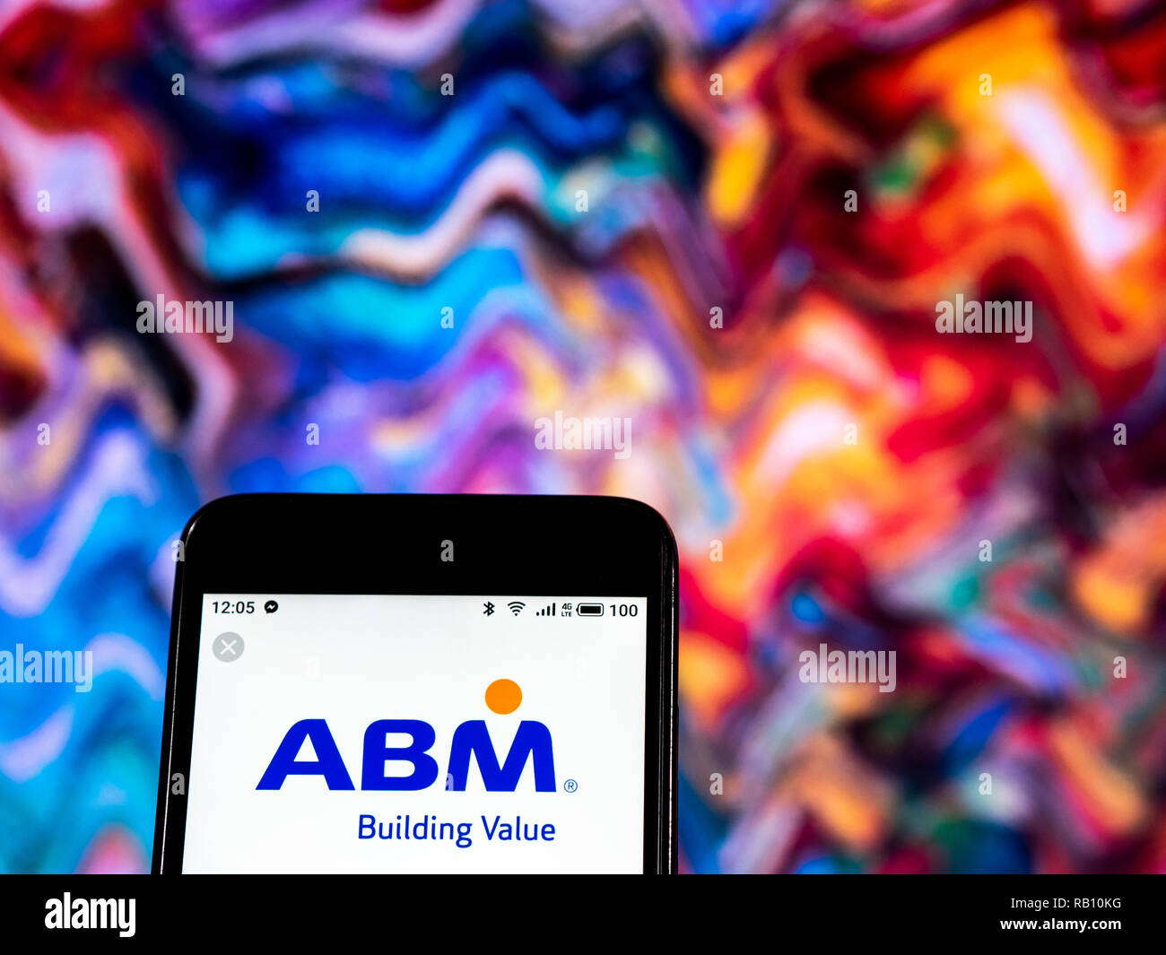 ABM Industries Facility management company logo seen displayed on smart phone Stock Photo Alamy