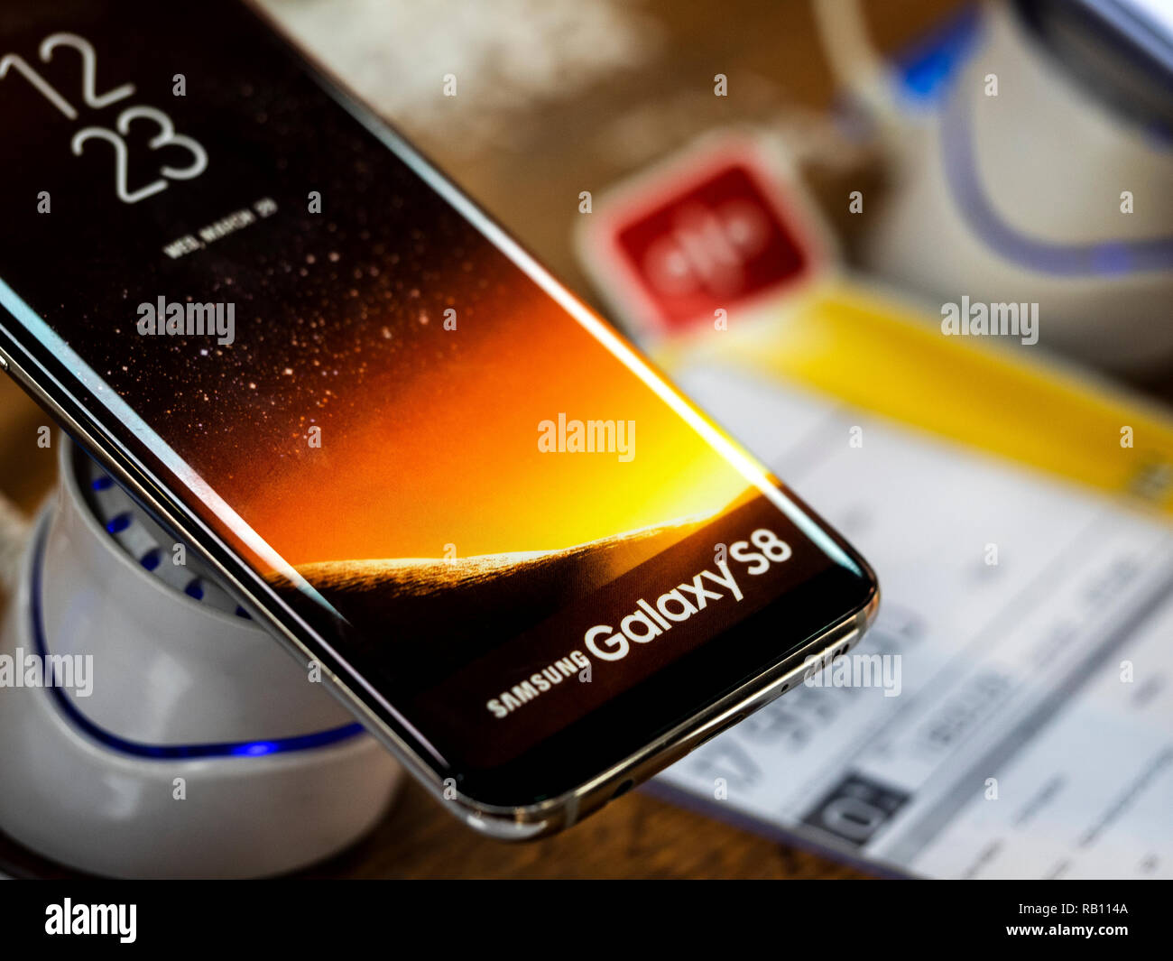 Samsung Galaxy 8s phone seen in the store Stock Photo - Alamy
