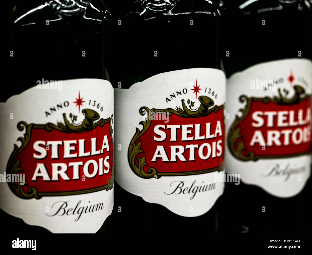 Stella Artois beer seen in store Stock Photo Alamy