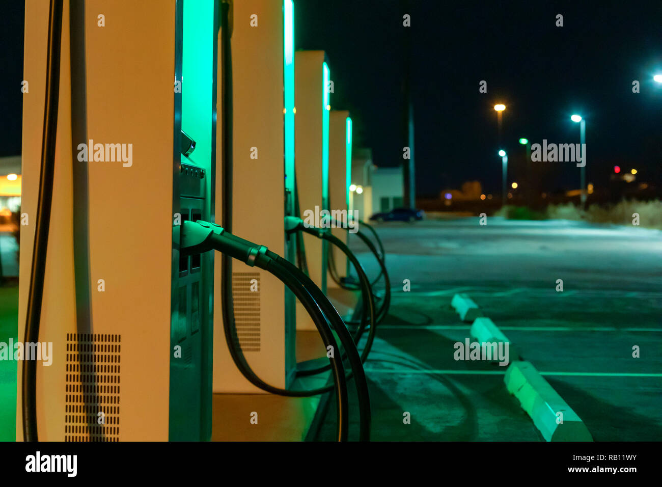 Grand Island, Nebraska An electric vehicle charging station Stock