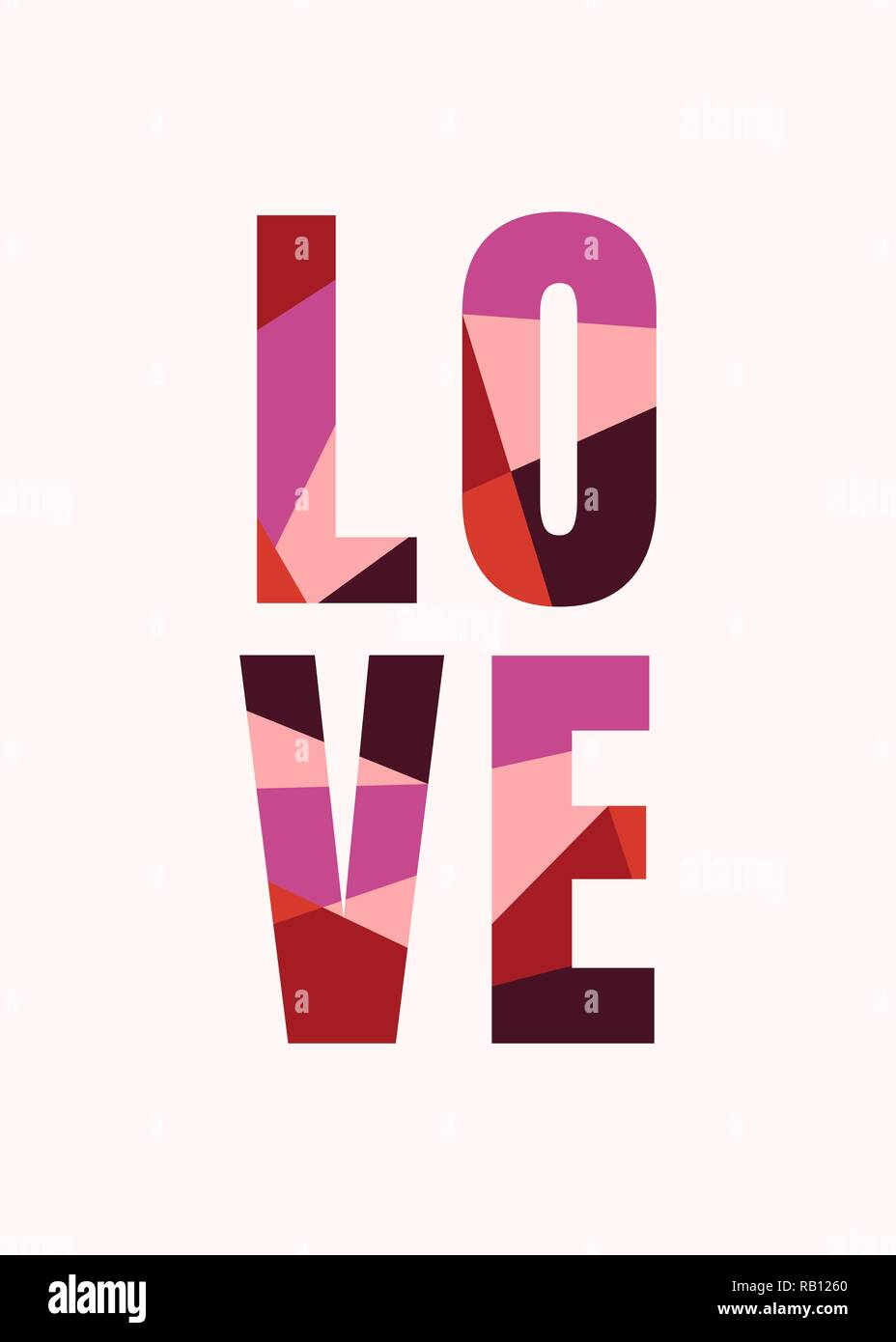 Valentine #39 s Day greeting card template with colorful typographic design