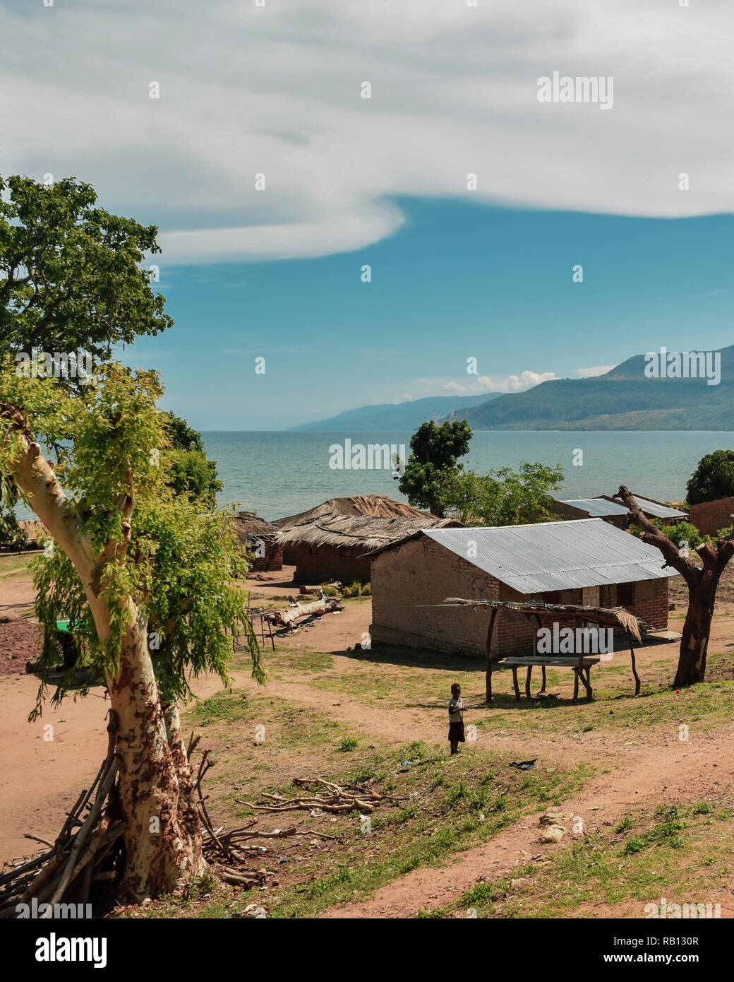 Lake Malawi seen from Chitimba, Malawi Stock Photo