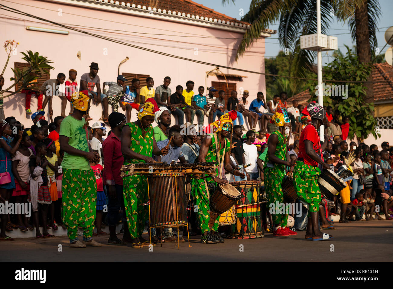 Bissau, Republic of Guinea-Bissau - February 12, 2018: Group of men