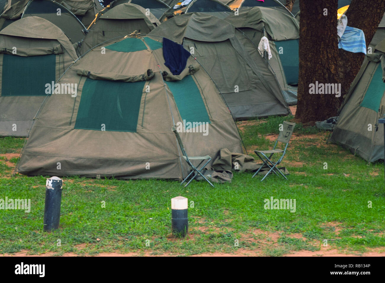 Camping at Victoria Falls Rest Camp, Zimbabwe Stock Photo - Alamy