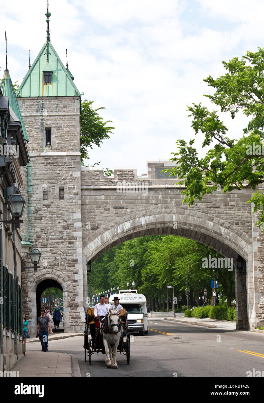 Walls of the Old City of Quebec Stock Photo