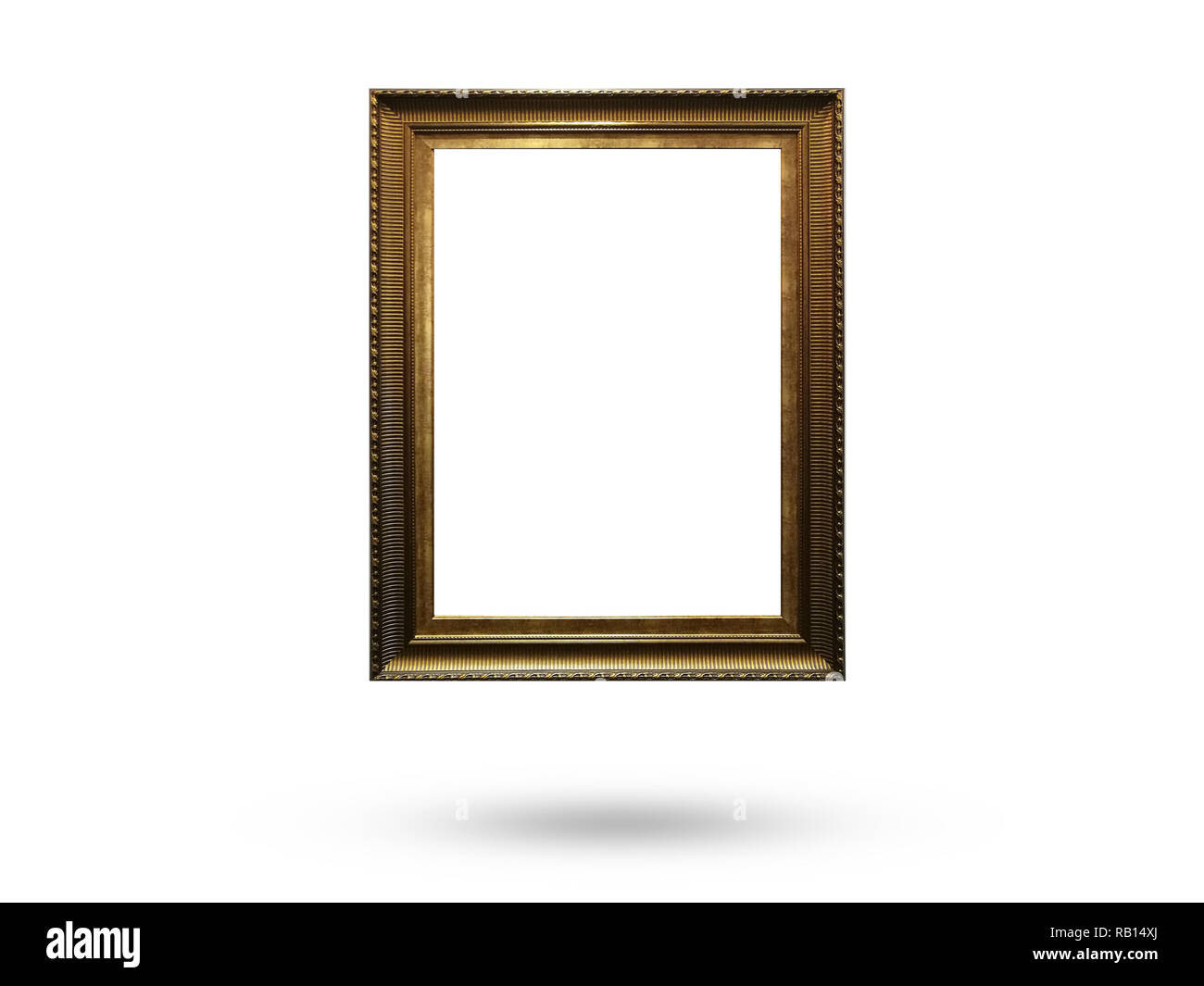 wooden picture frame on white background Stock Photo - Alamy