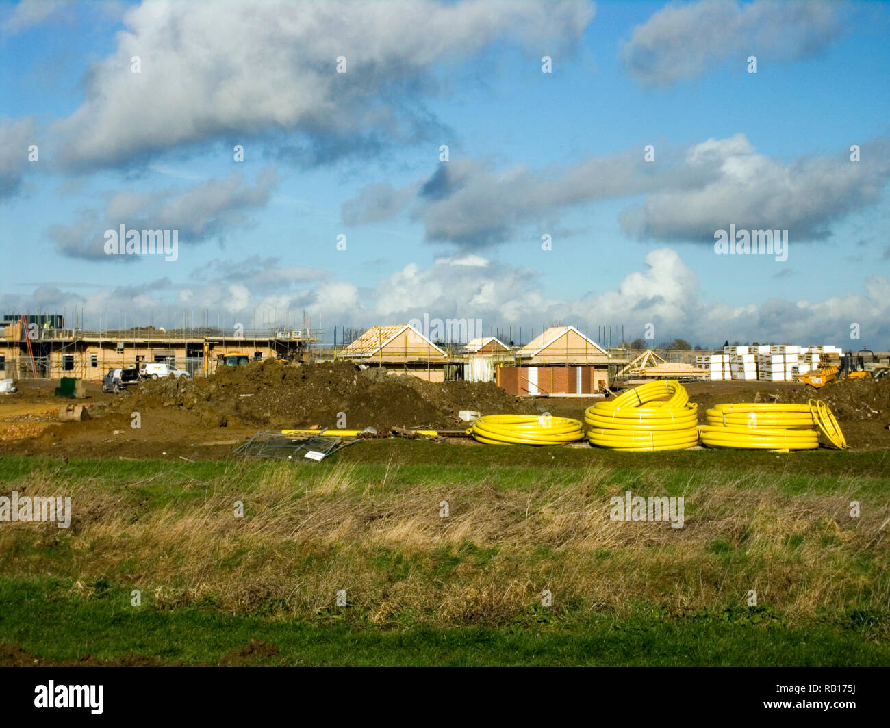 Housing on Greenfield site off Norse Road, Bedford Stock Photo Alamy