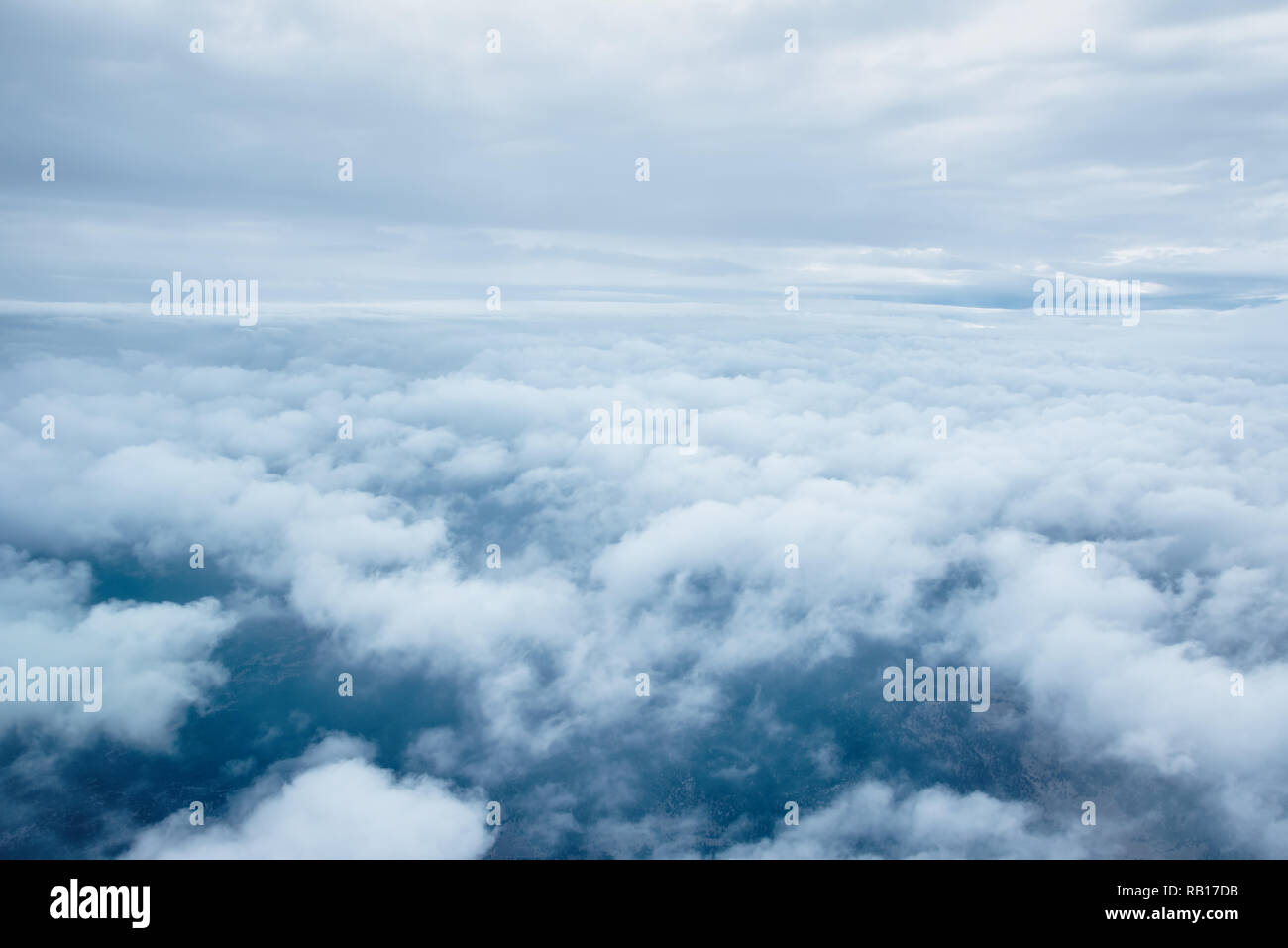 Cloudscape. Blue sky and white cloud. Sunny day. Stock Photo